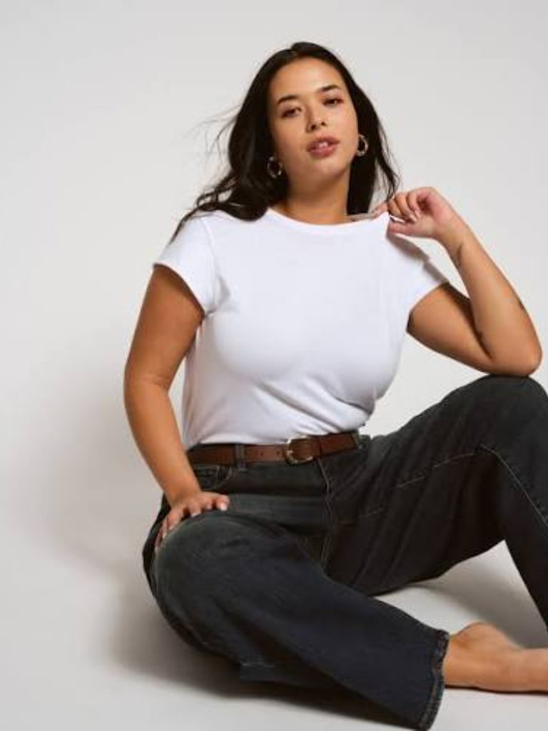Universal Standard White Ashley Cap Sleeve Tee Size S 14/16 Nwt